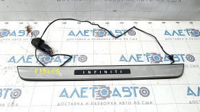 Door sill trim front right outer Infiniti QX30 17- with chrome, with backlight, scratches