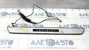 Door sill trim front left outer Infiniti QX30 17- with chrome, with backlight, scratches, dented
