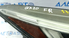 Front right headlight complete Infiniti QX30 17- halogen, with mount, for polishing