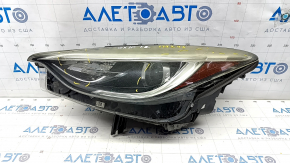 Front left headlight complete Infiniti QX30 17- halogen, cracks, worn, missing housing fragment