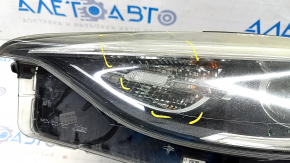 Front left headlight complete Infiniti QX30 17- halogen, cracks, worn, missing housing fragment
