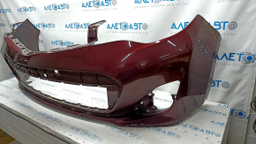 Front bumper bare Toyota Avalon 13-15 prerest, red, pressed, scratches, crack in mount
