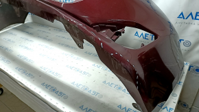 Front bumper bare Toyota Avalon 13-15 prerest, red, pressed, scratches, crack in mount