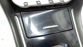 Center console trim Infiniti QX30 17- black, scratches, varnish swelled