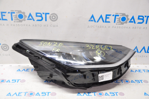 Front right headlight complete Hyundai Sonata 20-23 LED, for polishing, chipped