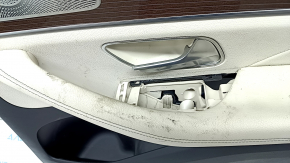 Door trim card rear right Mercedes W167 GLE 350 450 20-23 beige leather, glossy brown insert, Burmester, without curtain, scratches, dry-cleanable