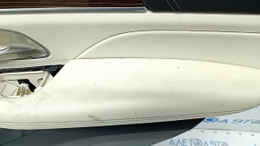 Door trim card rear right Mercedes W167 GLE 350 450 20-23 beige leather, glossy brown insert, Burmester, without curtain, scratches, dry-cleanable
