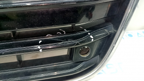 Radiator grille assembly Audi A6 C7 12-15 pre-restyling, without camera, black gloss, for parking sensors, sand, broken honeycombs, cracks