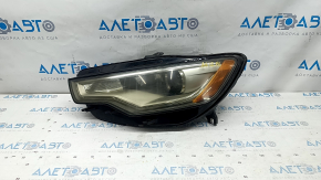 Front left headlight complete Audi A6 C7 12-15 prerest, xenon, broken fastener, web, for polishing, sand