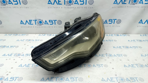 Front left headlight complete Audi A6 C7 12-15 prerest, xenon, broken fastener, web, for polishing, sand