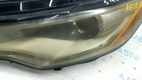 Front left headlight complete Audi A6 C7 12-15 prerest, xenon, broken fastener, web, for polishing, sand