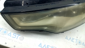 Front left headlight complete Audi A6 C7 12-15 prerest, xenon, broken fastener, web, for polishing, sand