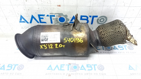 Catalytic converter BMW X3 F25 11-17 2.0T corrugated pipe torn off, studs broken off