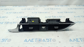 Front panel air duct central Audi A6 C7 12-15 black, with chrome trim