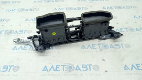Front panel air duct central Audi A6 C7 12-15 black, with chrome trim