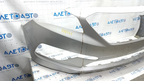 Front bumper bare Hyundai Sonata 15-17 SE usa silver, scratches, worn, dented mount