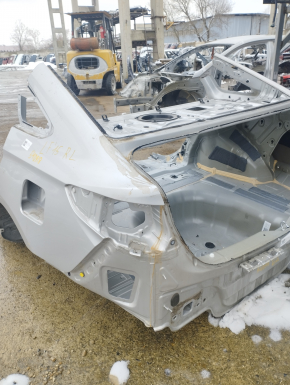 Quarter wing rear left Hyundai Sonata 15-19 silver on the body, pokes