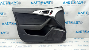 Door trim card front left Audi A6 C7 12-18 leather black, BOSE, break crepe, crack