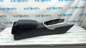 Central console armrest and cup holders Audi A6 C7 12-18 black, with gray insert, tear