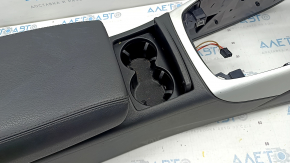 Central console armrest and cup holders Audi A6 C7 12-18 black, with gray insert, tear