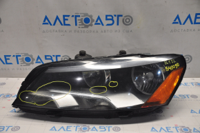 Headlight front left VW Passat b7 12-15 USA naked, halogen, sand, scratches, dust inside
