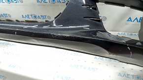 Bare front bumper Audi A6 C7 12-15 pre-rest, for parking sensors, black, painted, pressed, scratches, crack in mount