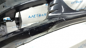 Bare front bumper Audi A6 C7 12-15 pre-rest, for parking sensors, black, painted, pressed, scratches, crack in mount