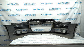 Bare front bumper Audi A6 C7 12-15 pre-rest, for parking sensors, black, painted, pressed, scratches, crack in mount