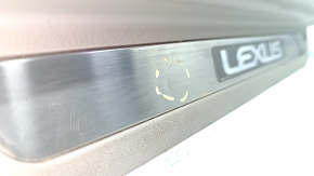 Front right door sill trim Lexus RX350 RX450h 10-15 gray, with chrome trim, worn, bumps on chrome
