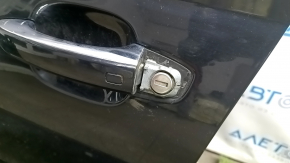 Door assembly front left Audi A6 C7 12-18 keyless, black LZ9Y, butts, handle plug missing