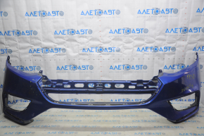 Front bumper bare Honda Insight 19-22 blue B-593M torn scratches dents crack