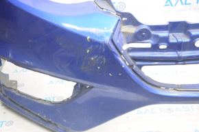 Front bumper bare Honda Insight 19-22 blue B-593M torn scratches dents crack