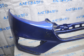 Front bumper bare Honda Insight 19-22 blue B-593M torn scratches dents crack