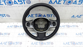 Steering wheel bare Volvo XC90 16-22 leather black, without heating and petals, scratches