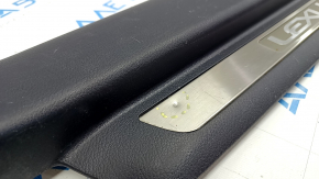 Front right door sill trim Lexus RX350 RX450h 10-15 black, with chrome trim, worn, bumps on chrome