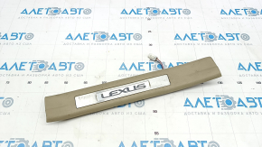 Door sill trim with backlight rear left Lexus RX300 RX330 RX350 RX400h 04-09 beige, with backlight, with chrome trim, worn