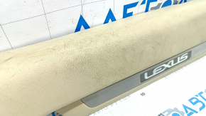 Door sill trim front left Lexus RX350 RX450h 10-15 beige, with chrome trim, bumps on chrome, worn
