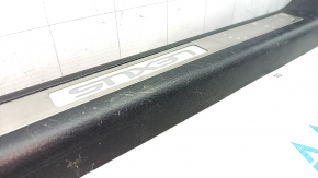 Outer front left door sill trim Lexus RX300 RX330 RX350 RX400h 04-09 black, with chrome trim, bumps on chrome, scuffed