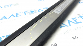 Door sill trim with illumination front right Lexus RX300 RX330 RX350 RX400h 04-09 black, with chrome trim, bumps on chrome, worn