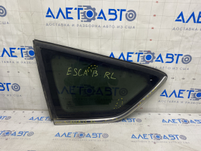 Window blind glass rear left Ford Escape MK3 13-19 chrome, scratches on chrome, scratches on glass