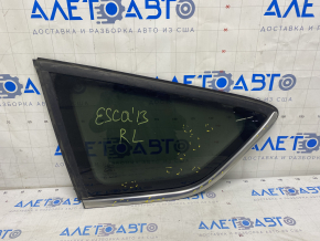 Window blind glass rear left Ford Escape MK3 13-19 chrome, scratches on chrome, scratches on glass