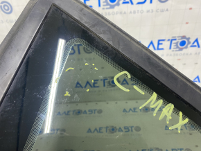Window blind glass rear left Ford C-max MK2 13-18 one chrome, scratches on chrome, scratches on glass