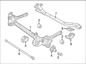 Rear beam bracket left VW Jetta 11-13 USA rusty