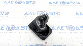 Gear knob Volvo XC90 16-22 leather black, chrome, worn, torn