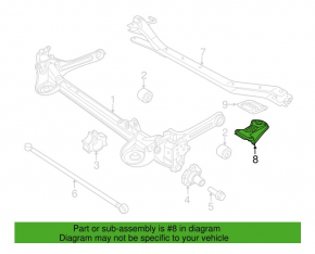 Rear beam bracket right VW Jetta 11-13 USA rusty