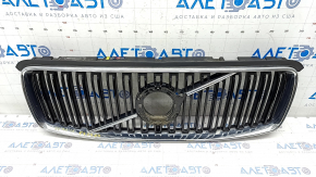 Radiator grill without badge Volvo XC90 16-19 black, chrome frame, broken mount