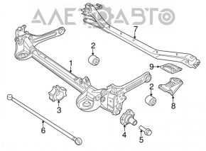 Rear left hub bracket VW Jetta 11-13 USA with bolt, rusty
