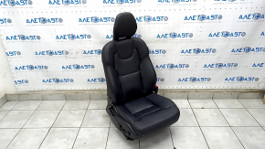 Passenger seat Volvo XC90 16-17 with airbag, electric, leather black, scratches, missing seat belt fastening pad