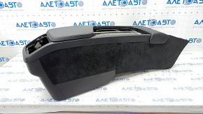 Central console armrest and cup holders Volvo XC90 16-22 leather black, scratches