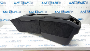 Central console armrest and cup holders Volvo XC90 16-22 leather black, scratches